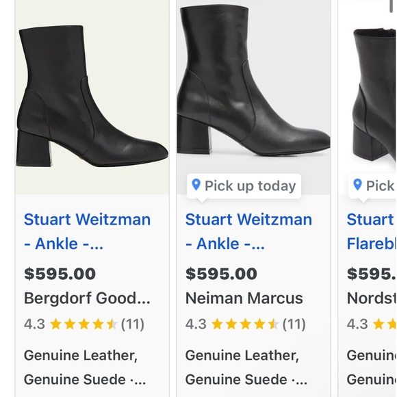STUART WEITZMAN
'FLAREBLOCK' HEELED ANKLE BOOTS
$609.00 black soft Leather 8.5 - Picture 14 of 14